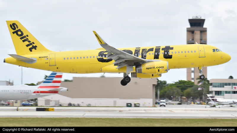 Photo of N648NK - Spirit Airlines Airbus A320 at FLL on AeroXplorer Aviation Database