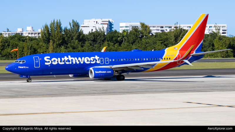 Photo of N8642E - Southwest Airlines Boeing 737-800 at SJU on AeroXplorer Aviation Database