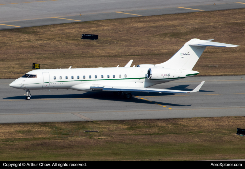 Photo of B-8105 - PRIVATE Bombardier Global 6000 at HKG on AeroXplorer Aviation Database
