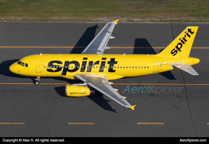 Photo of N523NK - Spirit Airlines Airbus A319 at BOS on AeroXplorer Aviation Database