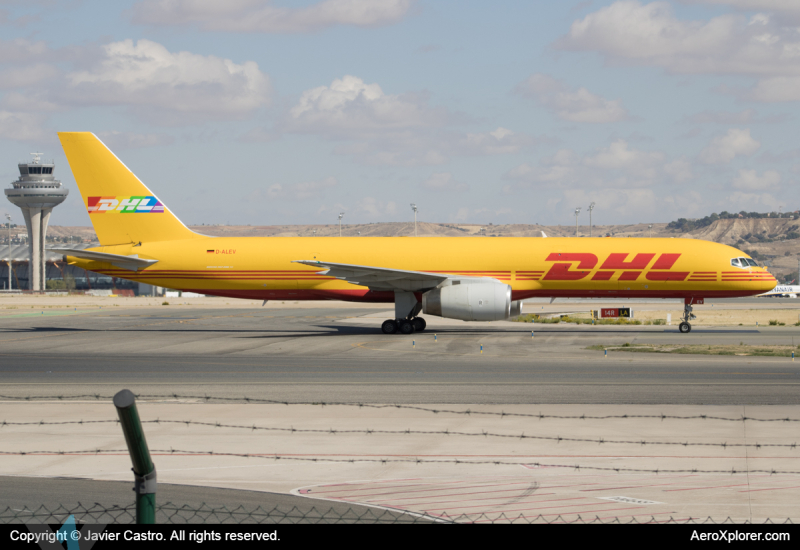 Photo of D-ALEV - DHL Boeing 757-200 at MAD on AeroXplorer Aviation Database