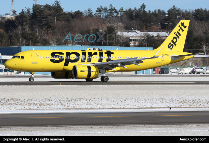 Photo of N930NK - Spirit Airlines Airbus A320NEO at MHT on AeroXplorer Aviation Database