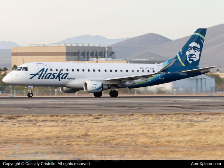 Photo of N175SY - Alaska Airlines Embraer E175LR at TUS on AeroXplorer Aviation Database