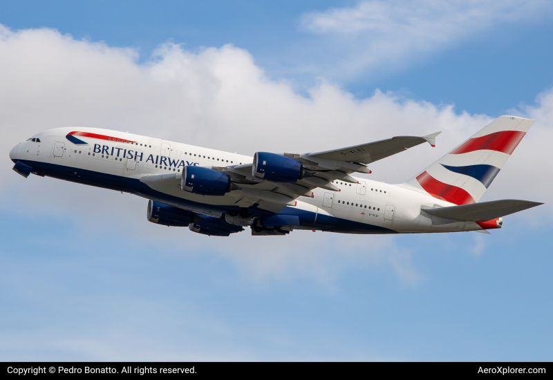 Photo of G-XLEI - British Airways Airbus A380-800 at MIA on AeroXplorer Aviation Database