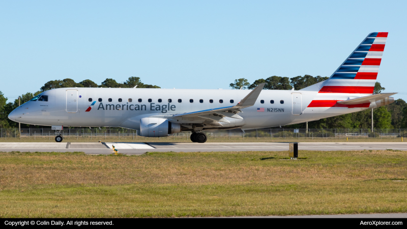 Photo of N215NN - American Eagle Embraer E175 at DAB on AeroXplorer Aviation Database