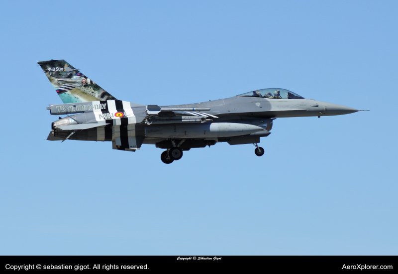 Photo of FA-57 - Belgian Air Force  General Dynamics F-16 Fighting Falcon at EBFS on AeroXplorer Aviation Database