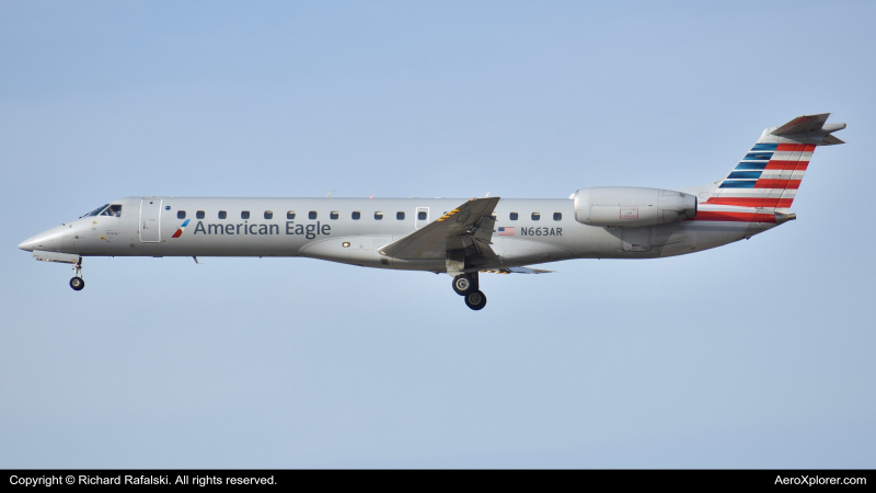 Photo of N663AR - American Eagle Embraer ERJ145 at ORD on AeroXplorer Aviation Database