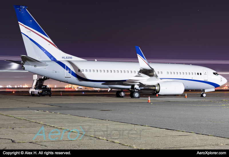 Photo of HL8290 - PRIVATE Boeing 737-700BBJ at MHT on AeroXplorer Aviation Database