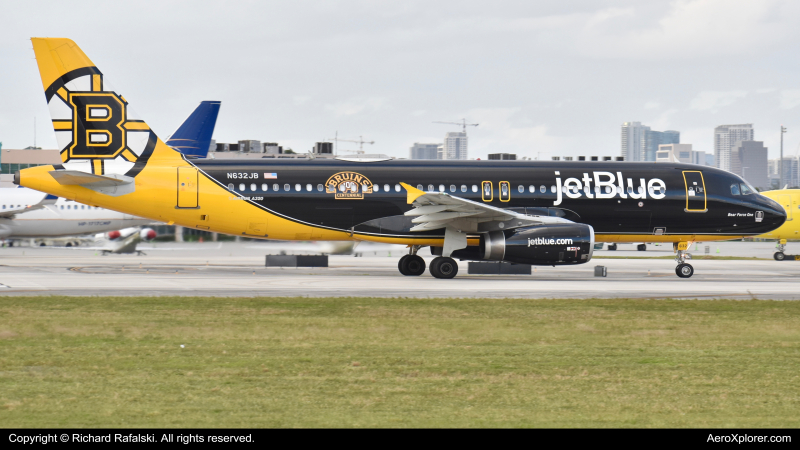 Photo of N632JB - JetBlue Airways Airbus A320 at FLL on AeroXplorer Aviation Database