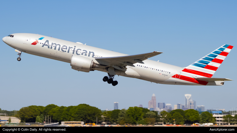 Photo of N780AN - American Airlines Boeing 777-200ER at CLT on AeroXplorer Aviation Database
