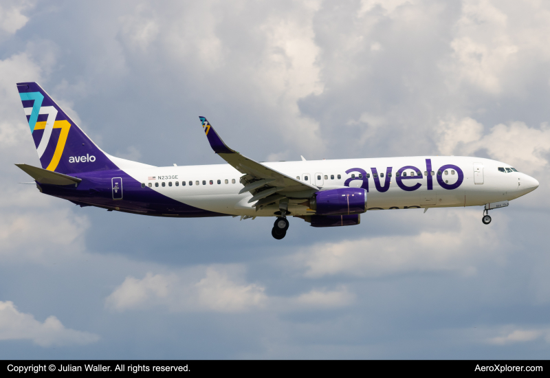 Photo of N233GE - Avelo Airlines Boeing 737-800 at MCO on AeroXplorer Aviation Database