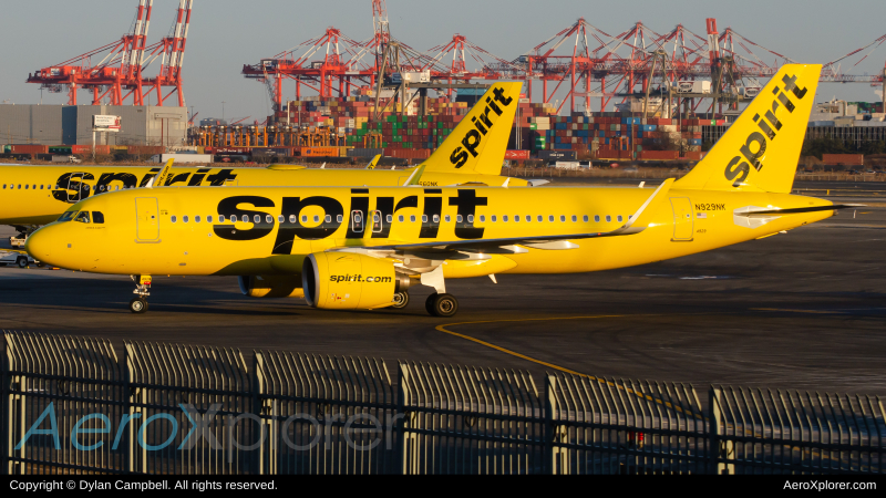 Photo of N929NK - Spirit Airlines Airbus A320NEO at EWR on AeroXplorer Aviation Database
