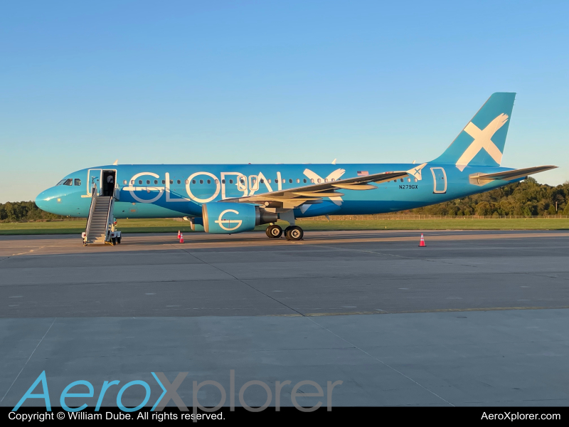 Photo of N279GX - Global X Airbus A320 at MWA on AeroXplorer Aviation Database