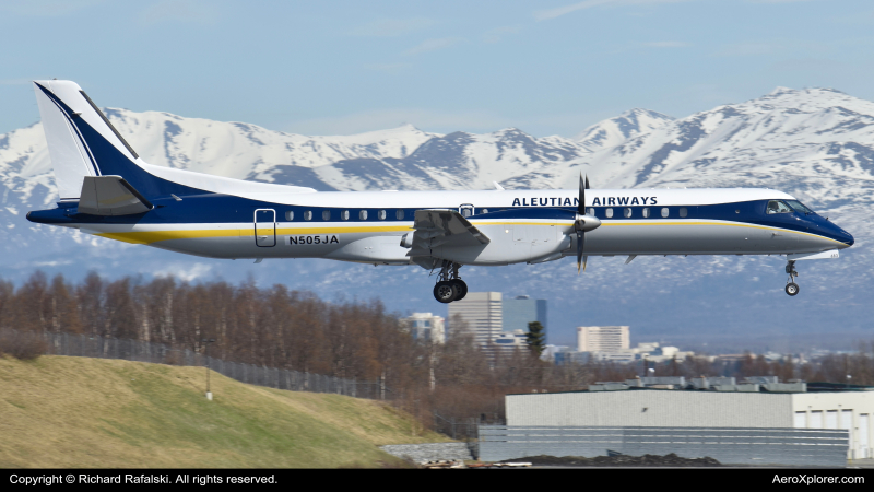 Photo of N505JA - Aleutian Airways Saab 2000 at ANC on AeroXplorer Aviation Database