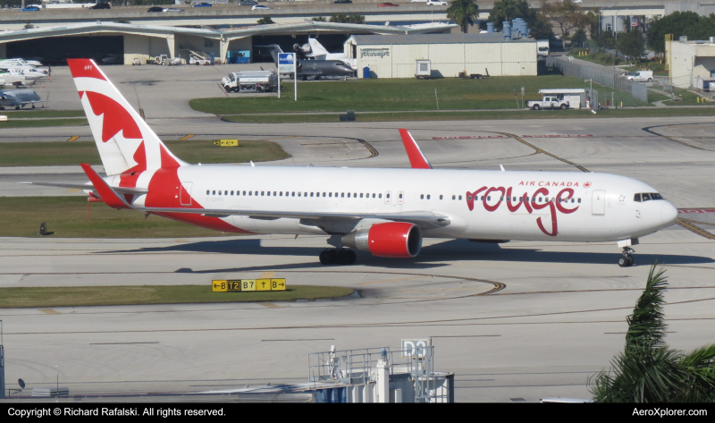 Photo of C-GHPE - Air Canada Rouge Boeing 767-300ER at FLL on AeroXplorer Aviation Database