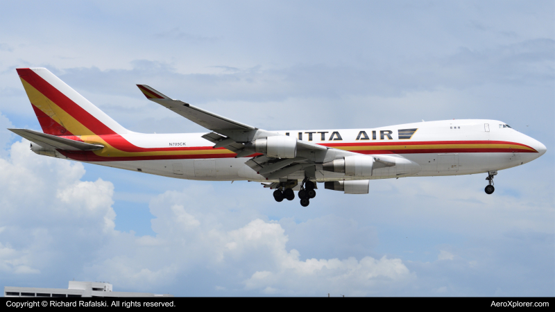 Photo of N705CK - Kalitta Air Boeing 747-400F at MIA on AeroXplorer Aviation Database