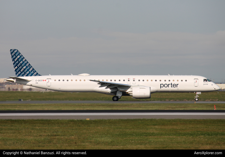 Photo of C-GKQY - Porter Airlines Embraer E195-E2 at YYZ on AeroXplorer Aviation Database