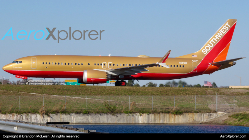 Photo of N871HK - Southwest Airlines Boeing 737 MAX 8 at MCO on AeroXplorer Aviation Database