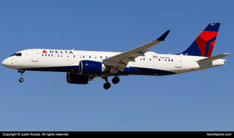 Photo of N324DU - Delta Airlines Airbus A220-100 at SRQ on AeroXplorer Aviation Database