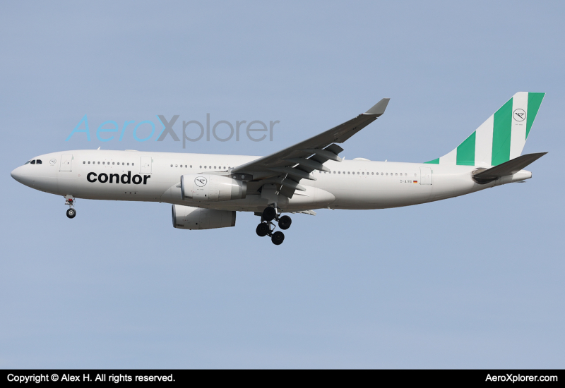 Photo of D-AIYD - Condor Airbus A330-200 at BOS on AeroXplorer Aviation Database