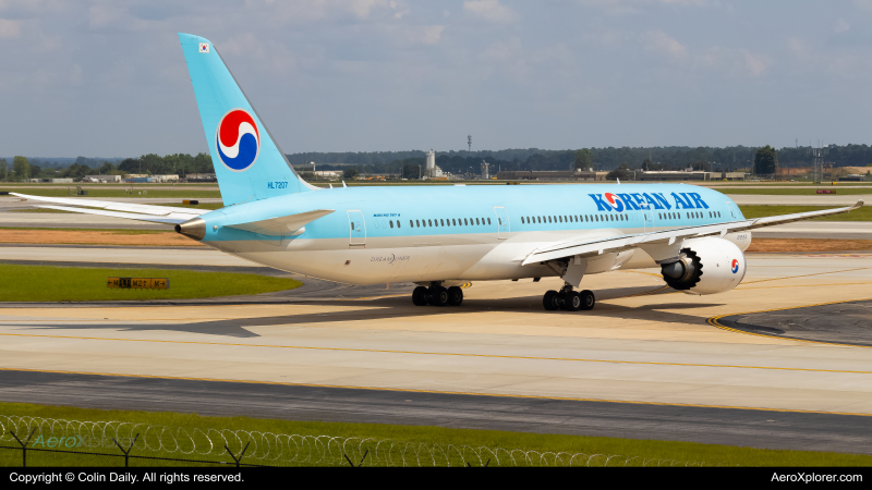 Photo of HL7207 - Korean Air Boeing 787-9 at ATL on AeroXplorer Aviation Database