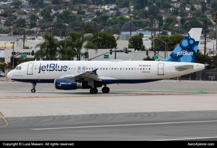 Photo of N506JB - JetBlue Airways Airbus A320 at BUR on AeroXplorer Aviation Database