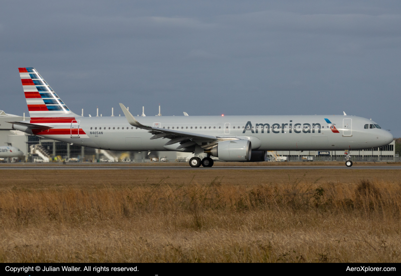 Photo of N465AN - American Airlines Airbus A321NEO at BFM on AeroXplorer Aviation Database