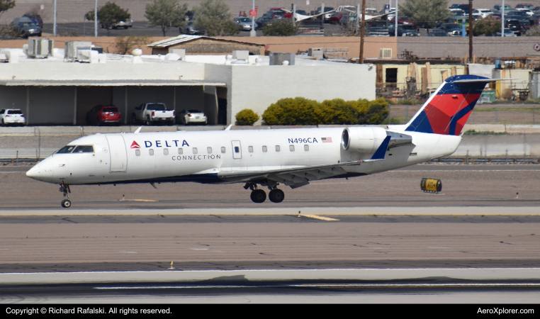 Photo of N496CA - Delta Connection Mitsubishi CRJ-200 at PHX on AeroXplorer Aviation Database