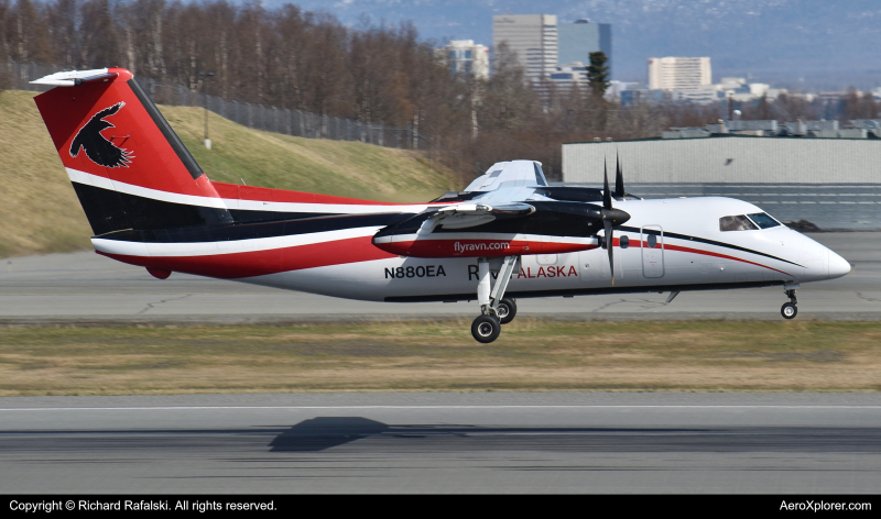 Photo of N880EA - Ravn Alaska De Havilland Dash-8 Q100 at ANC on AeroXplorer Aviation Database