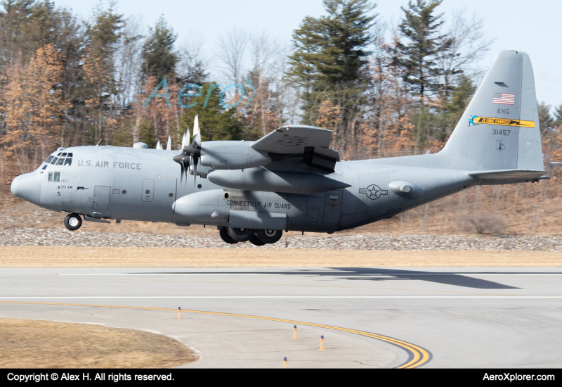 Photo of 93-1457 - USAF - United States Air Force Lockheed C-130H Hercules at MHT on AeroXplorer Aviation Database