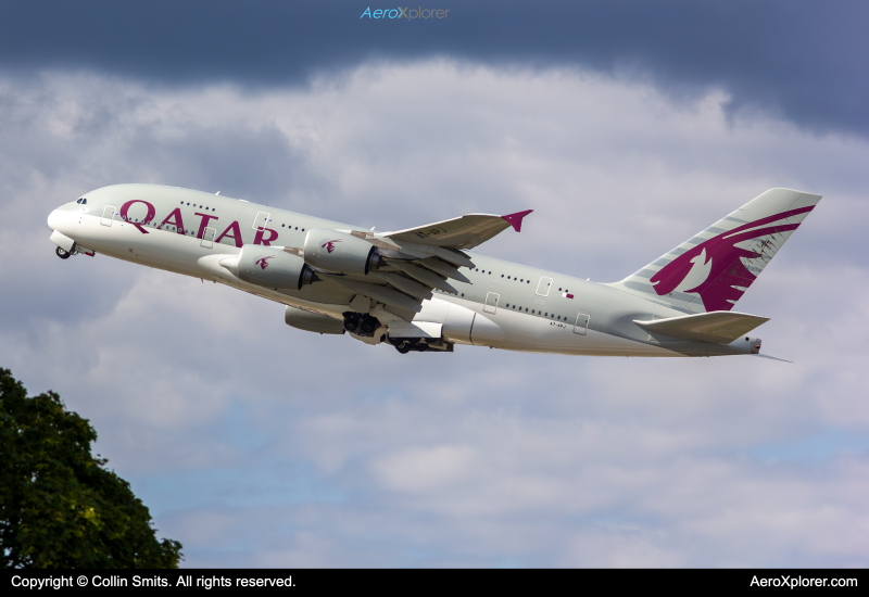 Photo of A7-APJ - Qatar Airways Airbus A380-800 at LHR on AeroXplorer Aviation Database