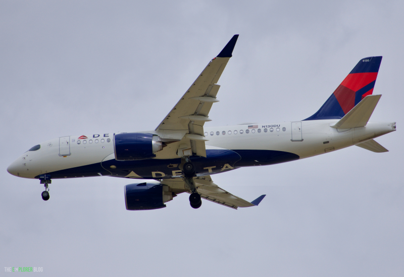 Photo of N130DU - Delta Airlines Airbus A220-100 at DEN on AeroXplorer Aviation Database