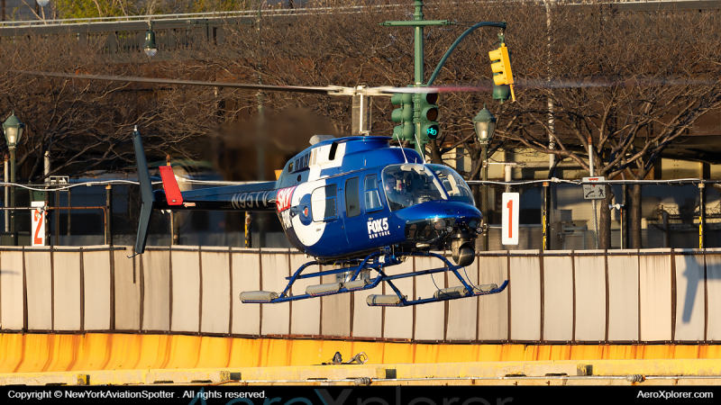 Photo of N95TV - PRIVATE Bell 206 at JRA on AeroXplorer Aviation Database