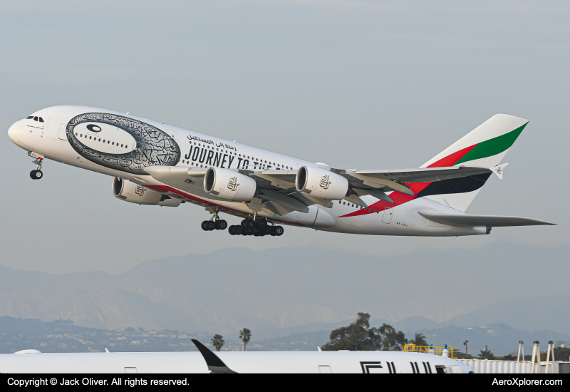 Photo of A6-EUJ - Emirates Airbus A380-800 at LAX on AeroXplorer Aviation Database