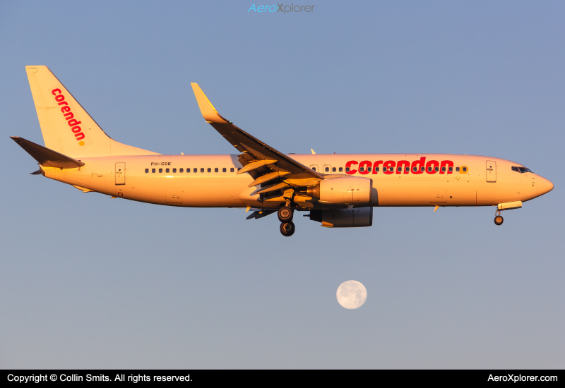 Photo of PH-CDE - Corendon Dutch Airlines Boeing 737-8GQ at EIN on AeroXplorer Aviation Database