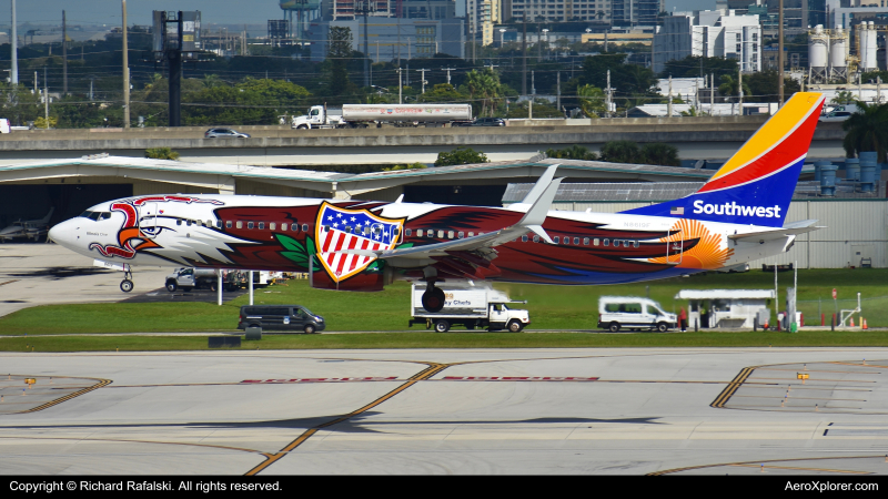 Photo of N8619F - Southwest Airlines Boeing 737-800 at FLL on AeroXplorer Aviation Database