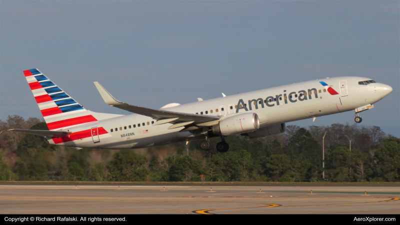 Photo of N848NN - American Airlines Boeing 737-800 at MCO on AeroXplorer Aviation Database