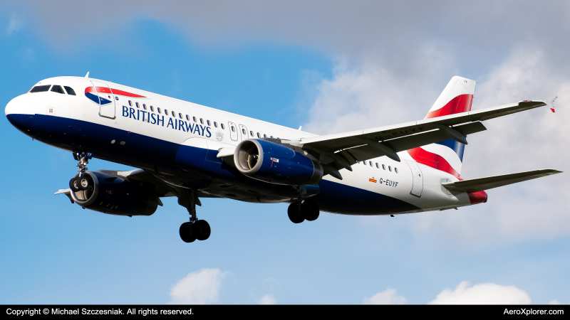 Photo of G-EUYF - British Airways Airbus A320 at LHR on AeroXplorer Aviation Database