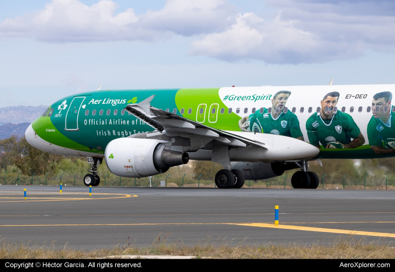 Photo of EI-DEO - Aer Lingus Airbus A320 at AGP on AeroXplorer Aviation Database