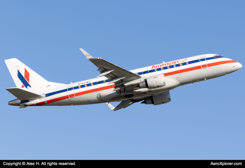 Photo of N760MQ - American Airlines Embraer E170 at MHT on AeroXplorer Aviation Database