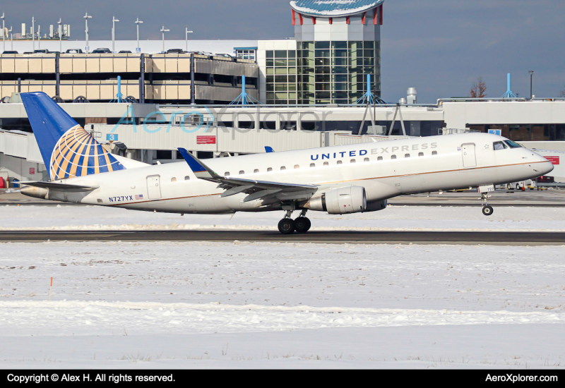 Photo of N727YX - United Express Embraer E175 at PWM on AeroXplorer Aviation Database