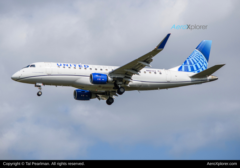 Photo of N86322 - United Express Embraer E175 at IAD on AeroXplorer Aviation Database