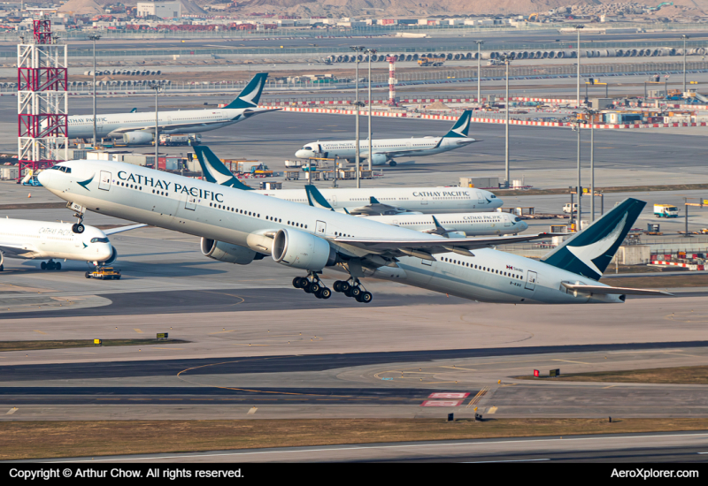 Photo of B-KQU - Cathay Pacific Boeing 777-300ER at HKG on AeroXplorer Aviation Database