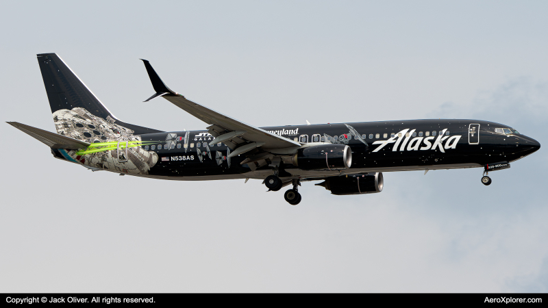 Photo of N538AS - Alaska Airlines Boeing 737-800 at CVG on AeroXplorer Aviation Database