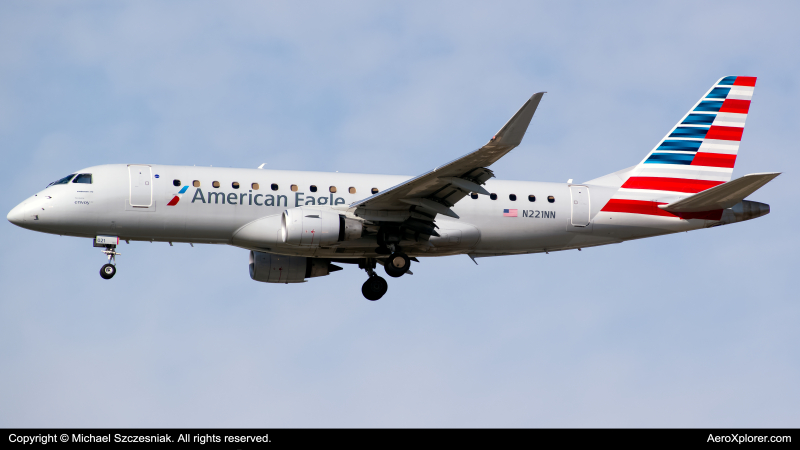 Photo of N221NN - American Eagle Embraer E175 at ORD on AeroXplorer Aviation Database