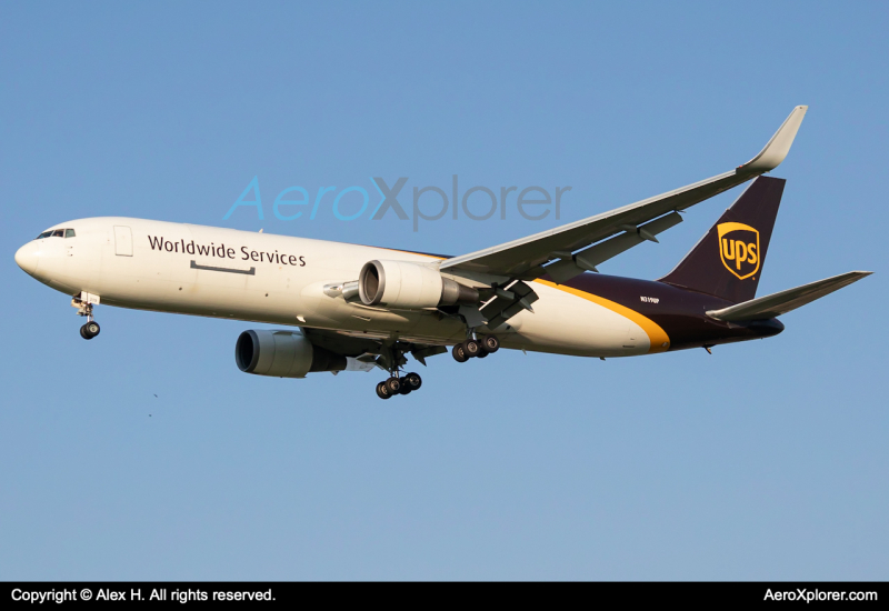 Photo of N319UP - United Parcel Service Boeing 767-300F at MHT on AeroXplorer Aviation Database