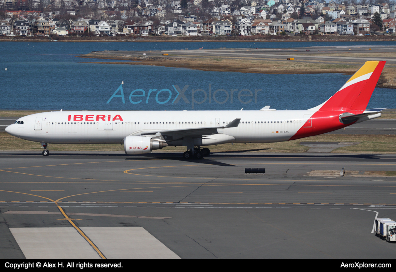 Photo of EC-LXK - Iberia Airbus A330-300 at BOS on AeroXplorer Aviation Database