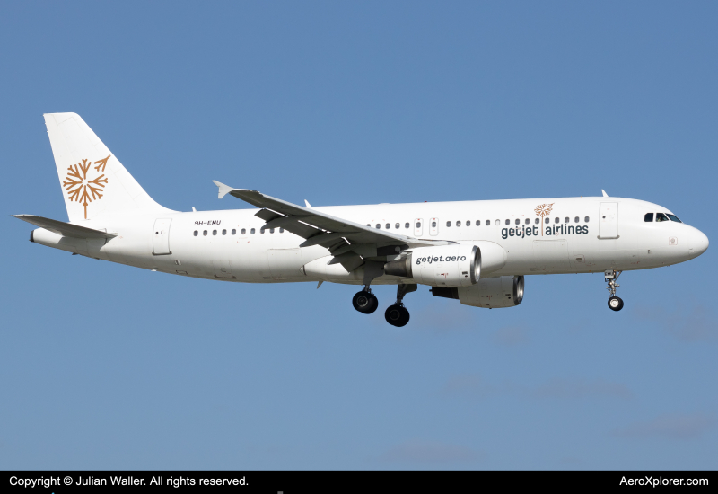 Photo of 9H-EMU - GetJet Airlines Airbus A320 at MIA on AeroXplorer Aviation Database