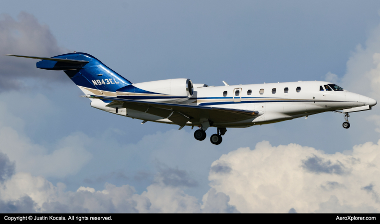 Photo of N943EL - PRIVATE Cessna 750 Citation X at TPA on AeroXplorer Aviation Database