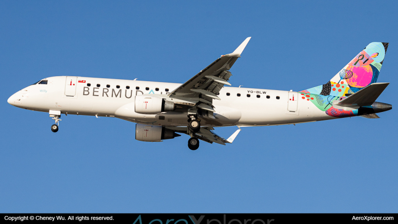 Photo of VQ-BLW - BermudAir Embraer E175 at BOS on AeroXplorer Aviation Database